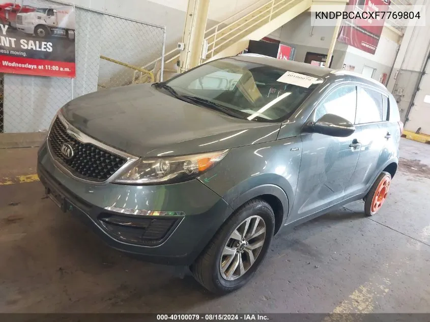 2015 Kia Sportage Lx VIN: KNDPBCACXF7769804 Lot: 40100079