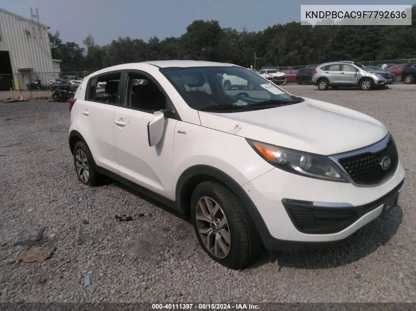 2015 Kia Sportage Lx VIN: KNDPBCAC9F7792636 Lot: 40111397