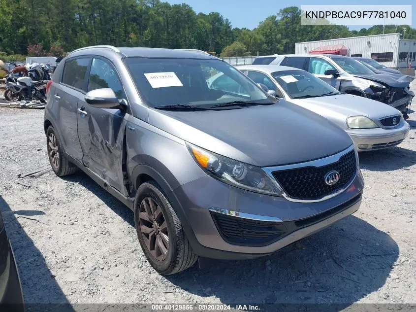 2015 Kia Sportage Lx VIN: KNDPBCAC9F7781040 Lot: 40129856