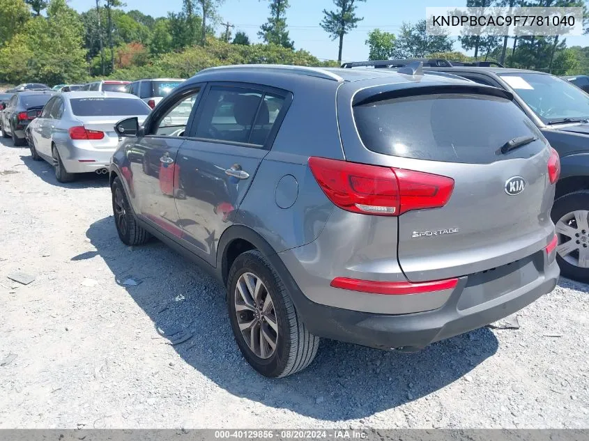 2015 Kia Sportage Lx VIN: KNDPBCAC9F7781040 Lot: 40129856