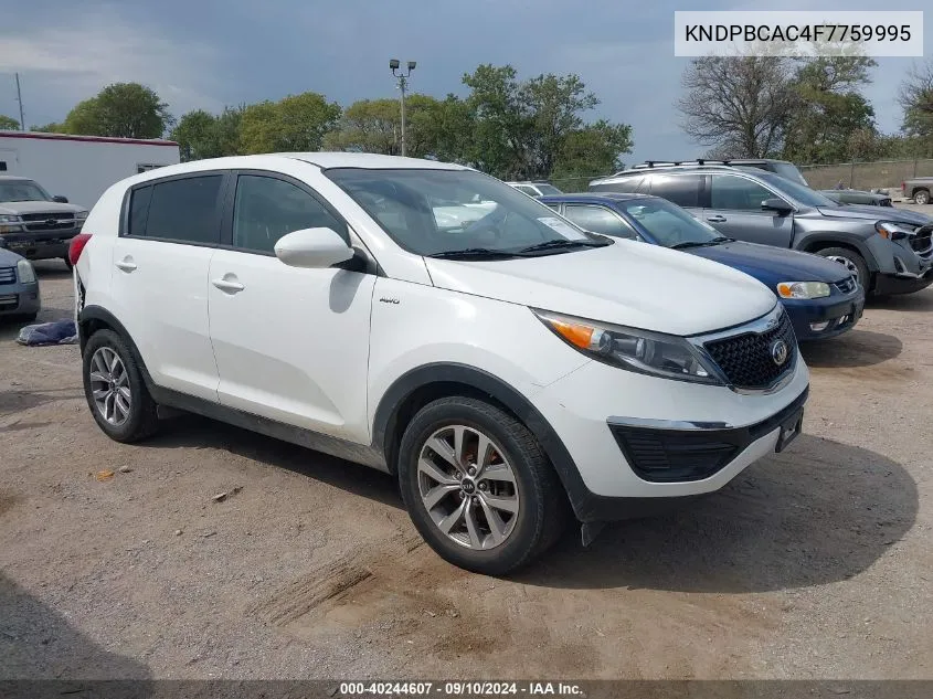 2015 Kia Sportage Lx VIN: KNDPBCAC4F7759995 Lot: 40244607