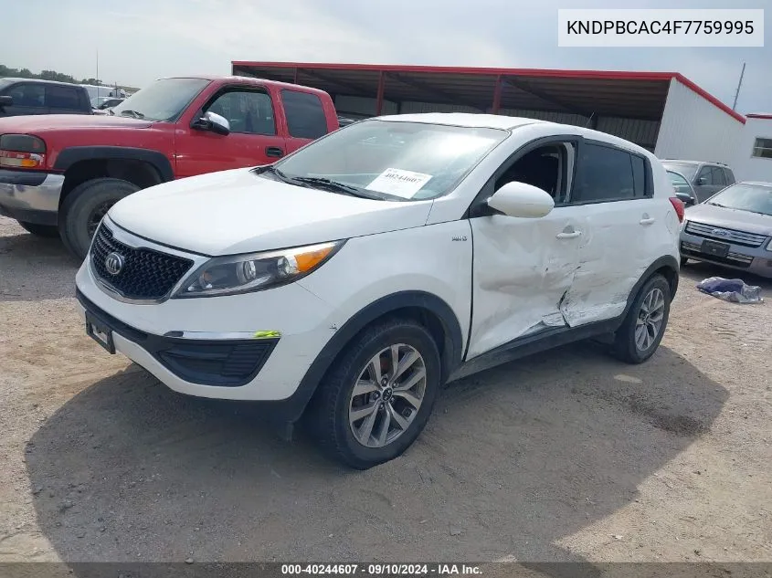 2015 Kia Sportage Lx VIN: KNDPBCAC4F7759995 Lot: 40244607