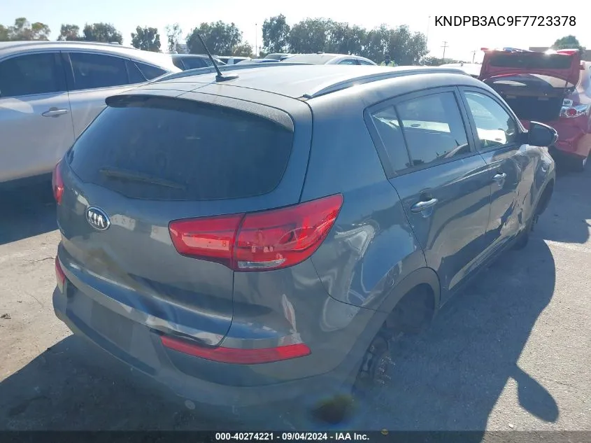 2015 Kia Sportage Lx VIN: KNDPB3AC9F7723378 Lot: 40274221