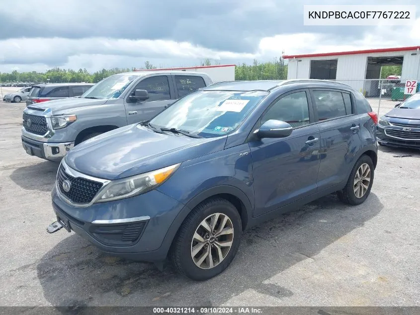 KNDPBCAC0F7767222 2015 Kia Sportage Lx