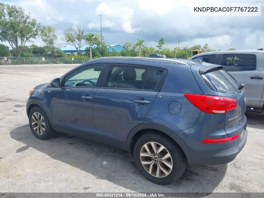 KNDPBCAC0F7767222 2015 Kia Sportage Lx