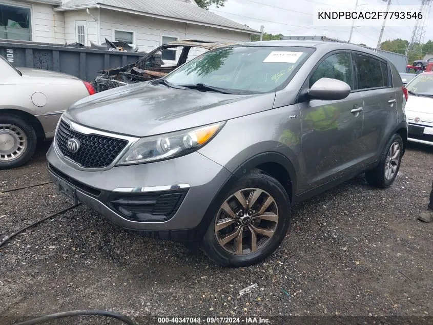 2015 Kia Sportage Lx VIN: KNDPBCAC2F7793546 Lot: 40347048