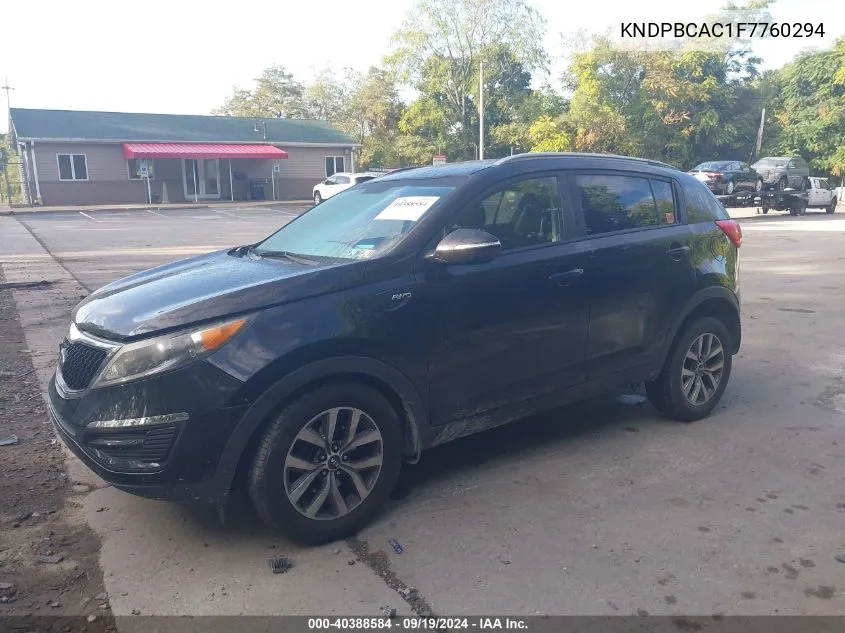 2015 Kia Sportage Lx VIN: KNDPBCAC1F7760294 Lot: 40388584