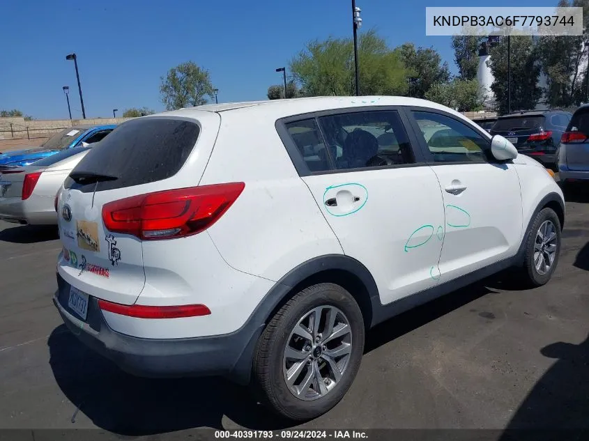 2015 Kia Sportage Lx VIN: KNDPB3AC6F7793744 Lot: 40391793