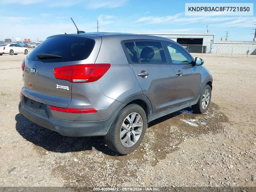 2015 Kia Sportage Lx VIN: KNDPB3AC8F7721850 Lot: 40394672