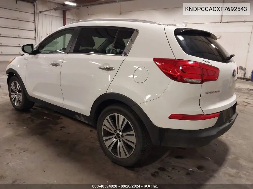 2015 Kia Sportage Ex VIN: KNDPCCACXF7692543 Lot: 40394928