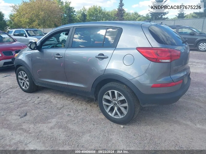 2015 Kia Sportage Lx VIN: KNDPBCAC8F7675226 Lot: 40406008