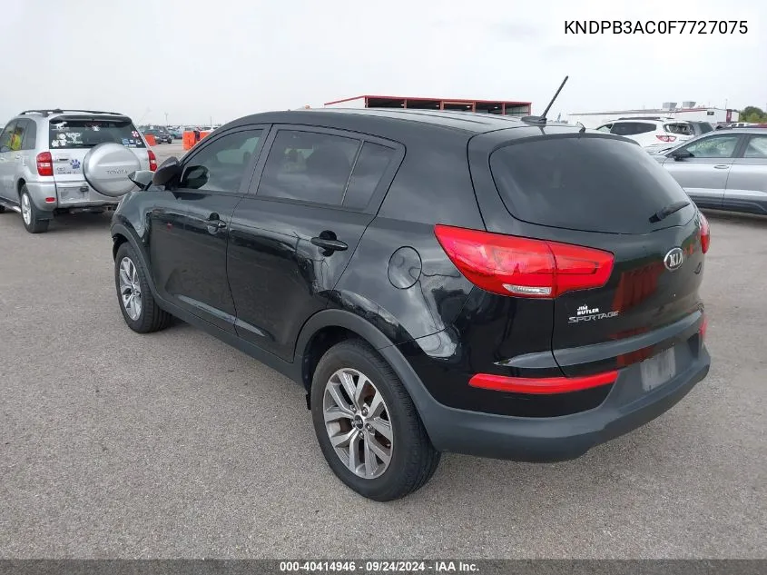 2015 Kia Sportage Lx VIN: KNDPB3AC0F7727075 Lot: 40414946