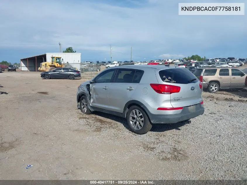 KNDPBCAC0F7758181 2015 Kia Sportage Lx