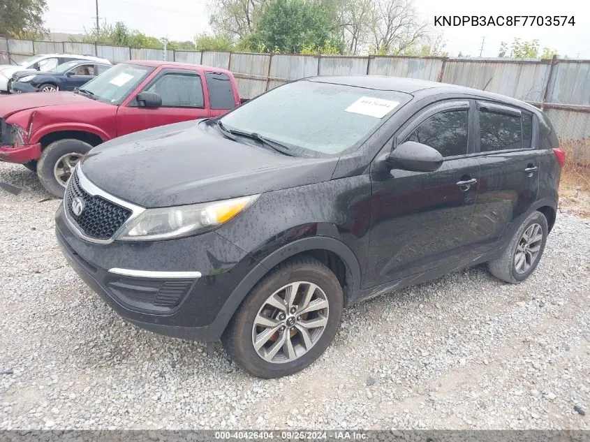 2015 Kia Sportage Lx VIN: KNDPB3AC8F7703574 Lot: 40426404