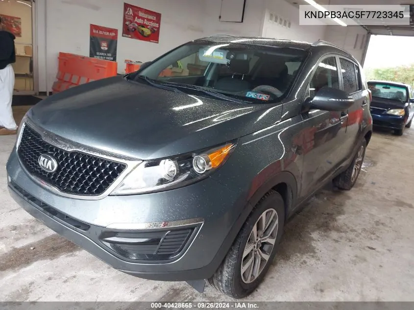 2015 Kia Sportage Lx VIN: KNDPB3AC5F7723345 Lot: 40428665