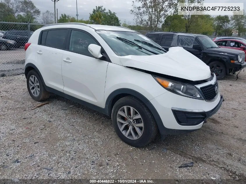 2015 Kia Sportage Lx VIN: KNDPB3AC4F7725233 Lot: 40446822