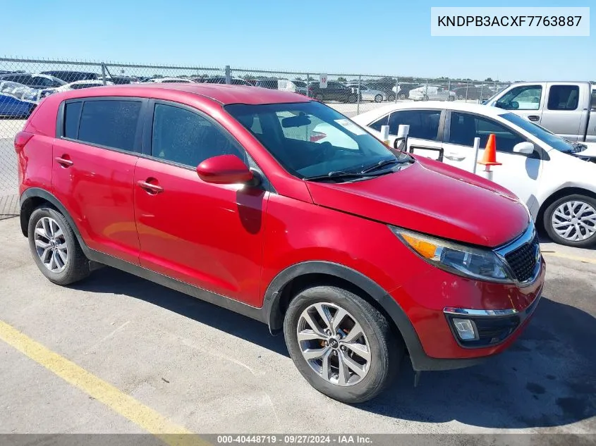 2015 Kia Sportage Lx VIN: KNDPB3ACXF7763887 Lot: 40448719