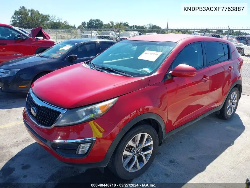 2015 Kia Sportage Lx VIN: KNDPB3ACXF7763887 Lot: 40448719