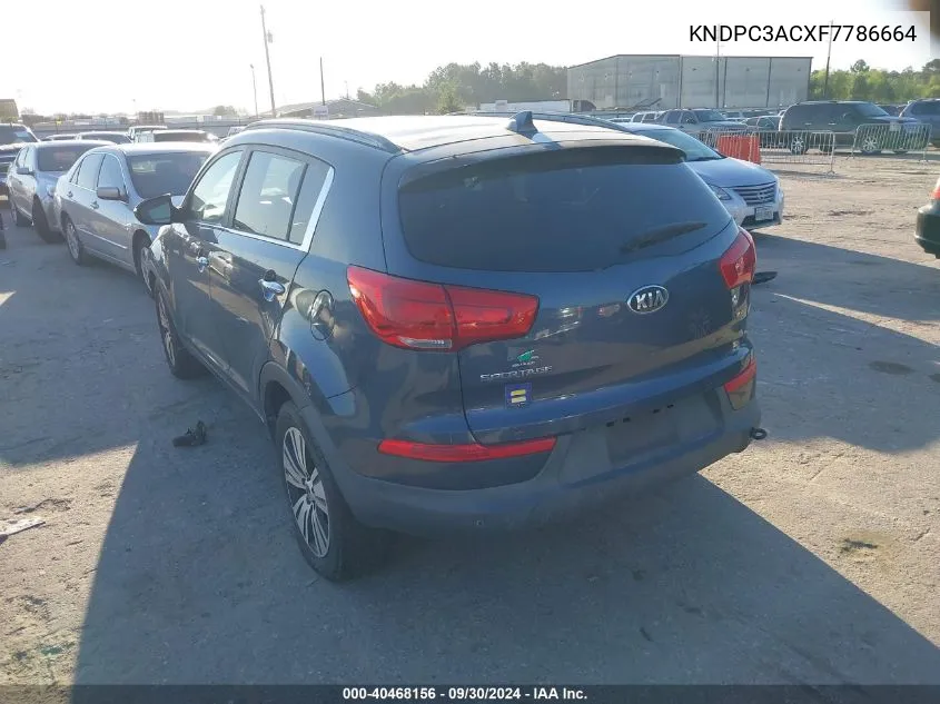 2015 Kia Sportage Ex VIN: KNDPC3ACXF7786664 Lot: 40468156