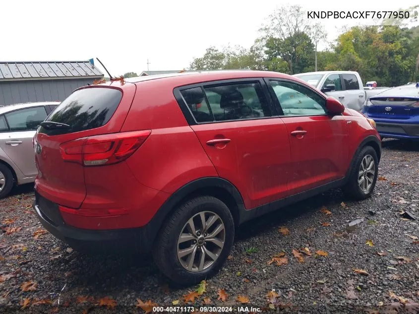 2015 Kia Sportage Lx VIN: KNDPBCACXF7677950 Lot: 40471173