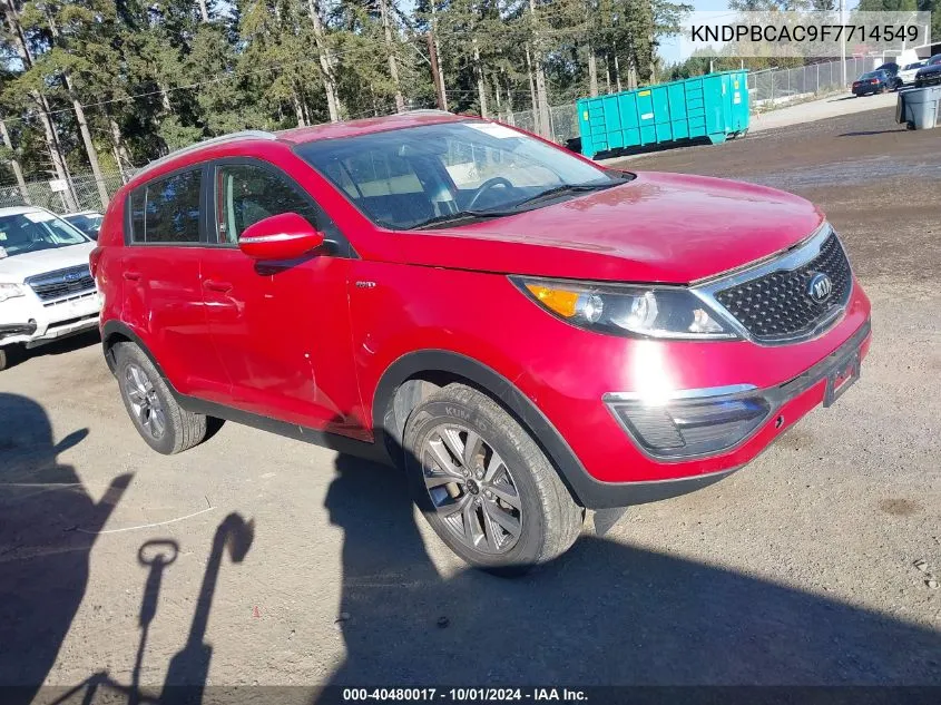 2015 Kia Sportage Lx VIN: KNDPBCAC9F7714549 Lot: 40480017