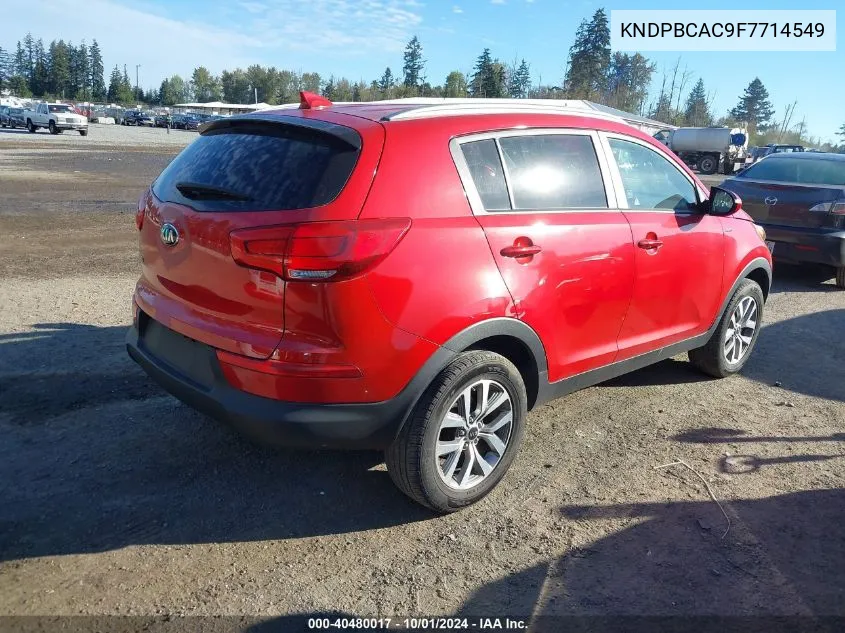 2015 Kia Sportage Lx VIN: KNDPBCAC9F7714549 Lot: 40480017