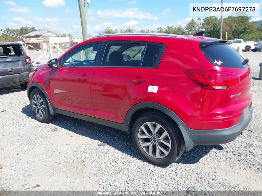 2015 Kia Sportage Lx VIN: KNDPB3AC6F7697273 Lot: 40503654