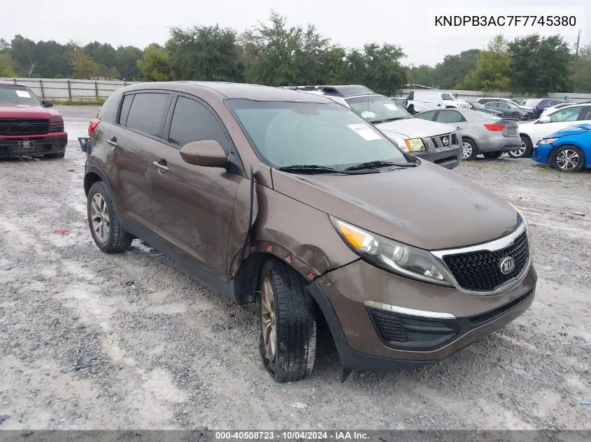 2015 Kia Sportage Lx VIN: KNDPB3AC7F7745380 Lot: 40508723