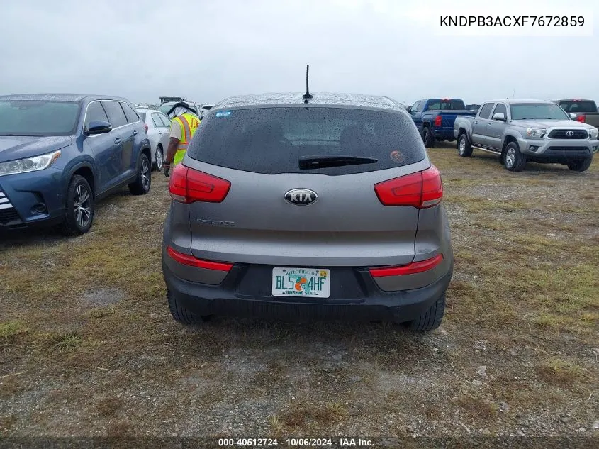 2015 Kia Sportage Lx VIN: KNDPB3ACXF7672859 Lot: 40512724