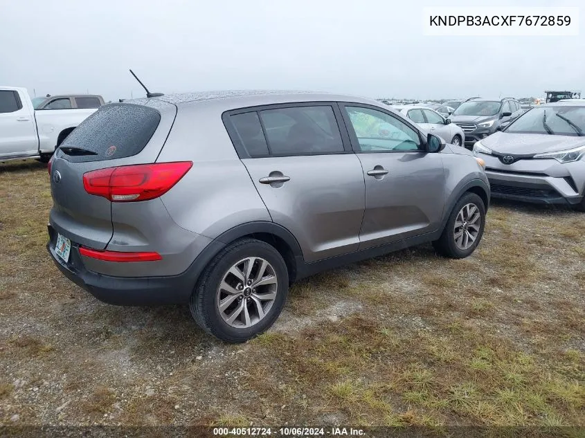 2015 Kia Sportage Lx VIN: KNDPB3ACXF7672859 Lot: 40512724