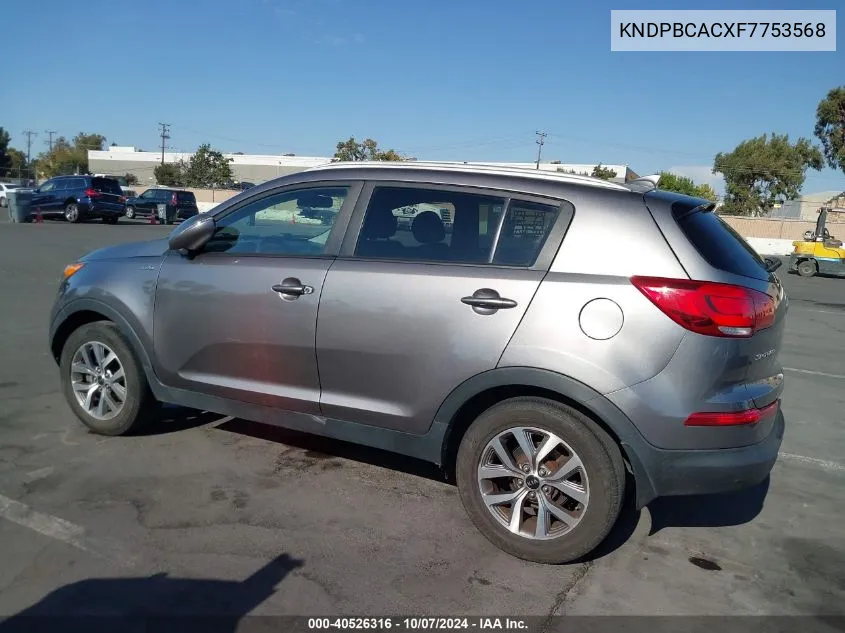 2015 Kia Sportage Lx VIN: KNDPBCACXF7753568 Lot: 40526316