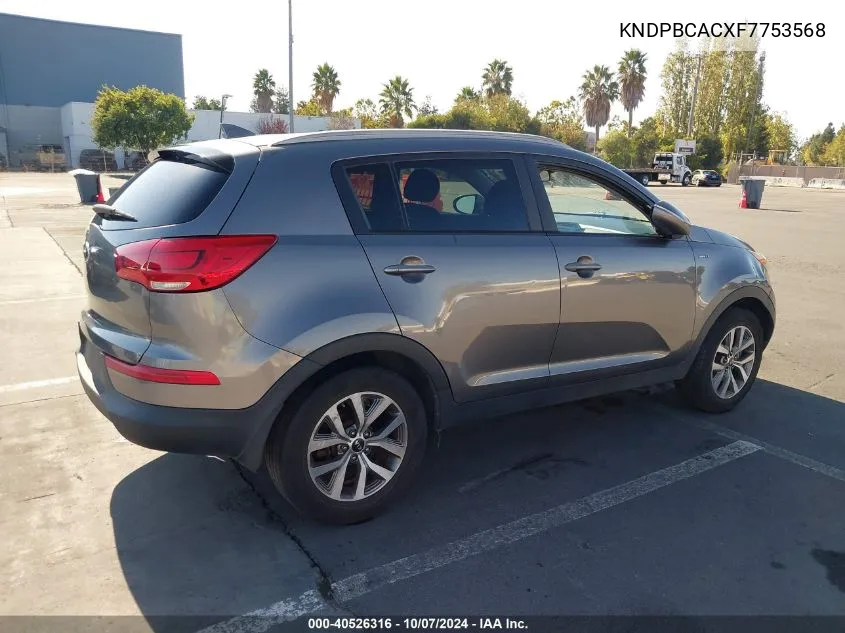 2015 Kia Sportage Lx VIN: KNDPBCACXF7753568 Lot: 40526316