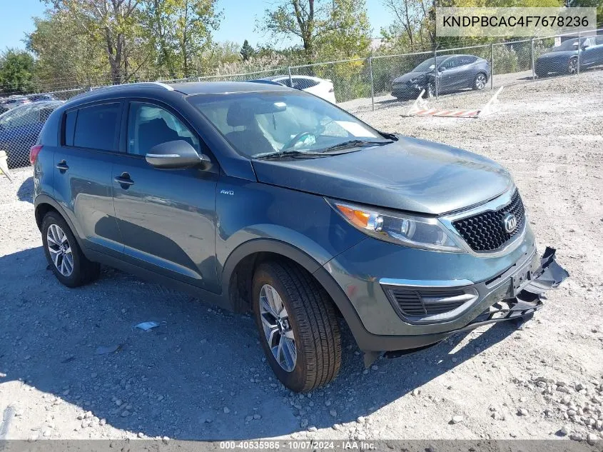 2015 Kia Sportage Lx VIN: KNDPBCAC4F7678236 Lot: 40535985