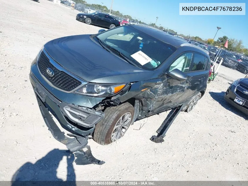 2015 Kia Sportage Lx VIN: KNDPBCAC4F7678236 Lot: 40535985