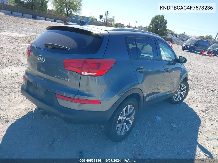 2015 Kia Sportage Lx VIN: KNDPBCAC4F7678236 Lot: 40535985