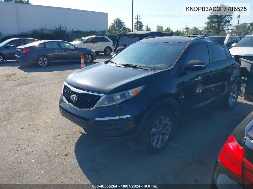 2015 Kia Sportage Lx VIN: KNDPB3AC3F7786525 Lot: 40536264