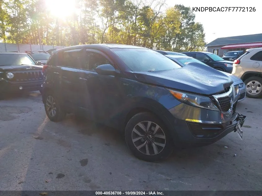 2015 Kia Sportage Lx VIN: KNDPBCAC7F7772126 Lot: 40536708