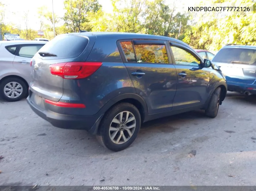 2015 Kia Sportage Lx VIN: KNDPBCAC7F7772126 Lot: 40536708