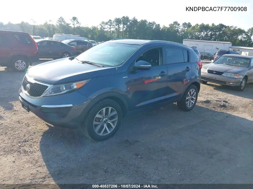 2015 Kia Sportage Lx VIN: KNDPBCAC7F7700908 Lot: 40537206