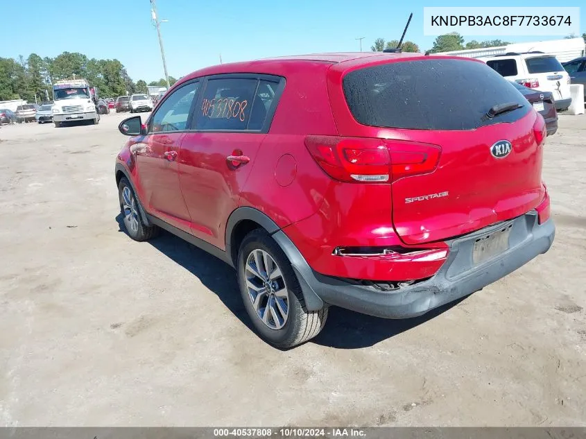 2015 Kia Sportage Lx VIN: KNDPB3AC8F7733674 Lot: 40537808