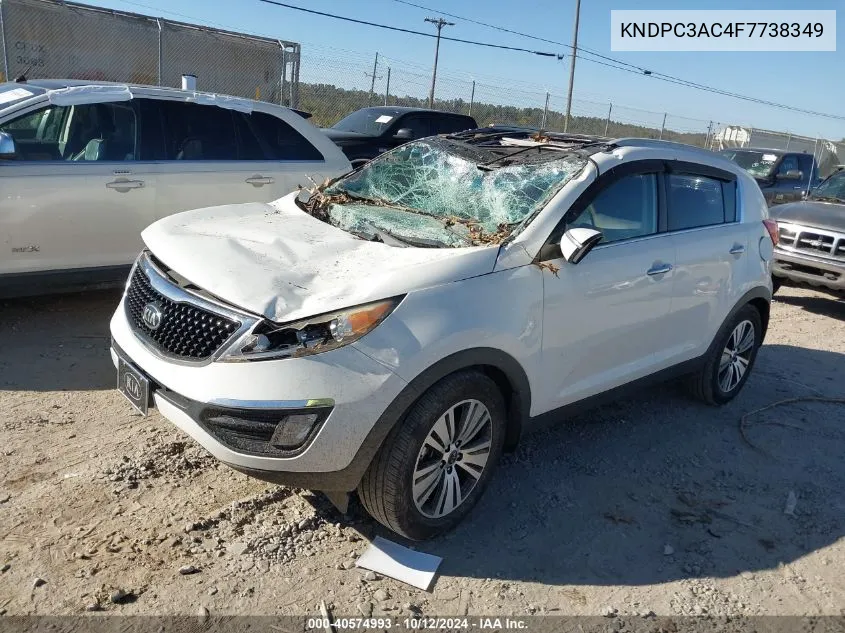 2015 Kia Sportage Ex VIN: KNDPC3AC4F7738349 Lot: 40574993