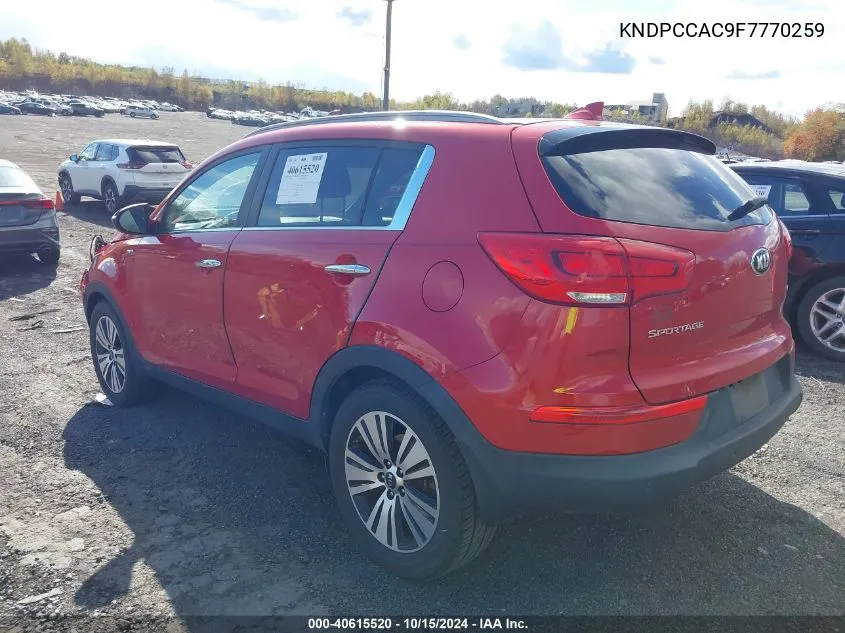 2015 Kia Sportage Ex VIN: KNDPCCAC9F7770259 Lot: 40615520