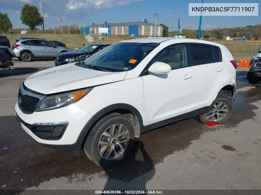 2015 Kia Sportage Lx VIN: KNDPB3AC5F7711907 Lot: 40639396