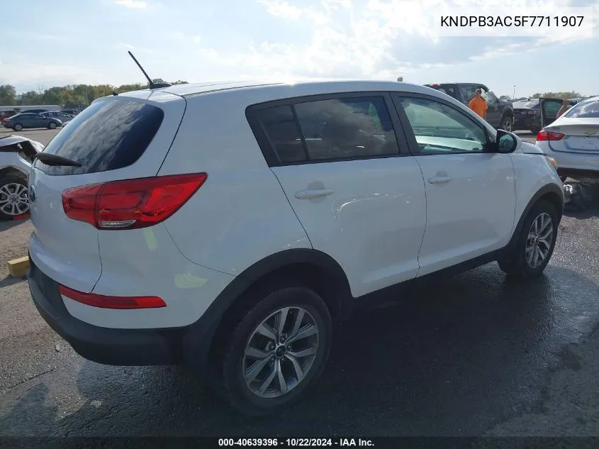 2015 Kia Sportage Lx VIN: KNDPB3AC5F7711907 Lot: 40639396