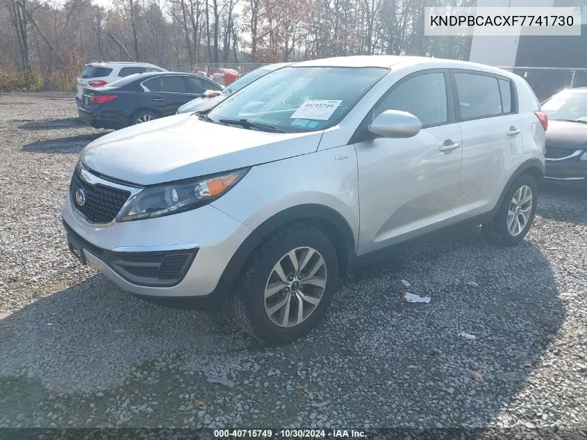 2015 Kia Sportage Lx VIN: KNDPBCACXF7741730 Lot: 40715749