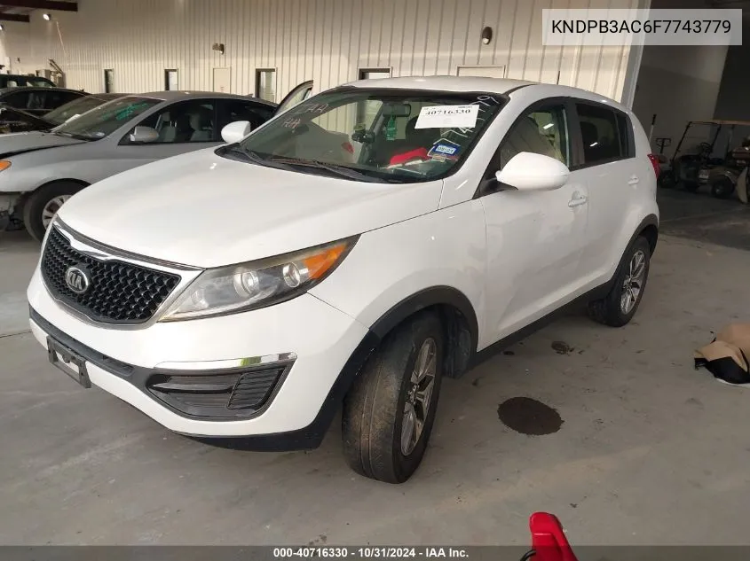 2015 Kia Sportage Lx VIN: KNDPB3AC6F7743779 Lot: 40716330