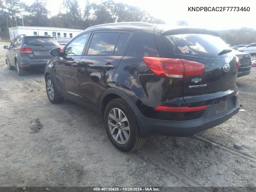 2015 Kia Sportage Lx VIN: KNDPBCAC2F7773460 Lot: 40730426