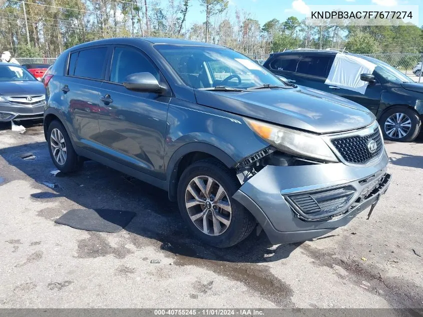 2015 Kia Sportage Lx VIN: KNDPB3AC7F7677274 Lot: 40755245