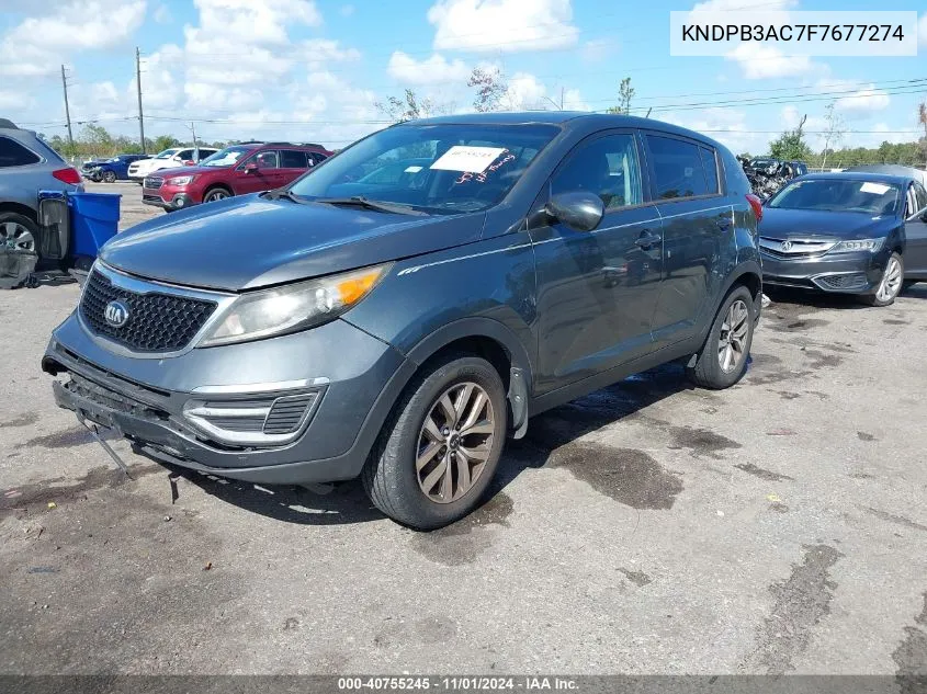 2015 Kia Sportage Lx VIN: KNDPB3AC7F7677274 Lot: 40755245