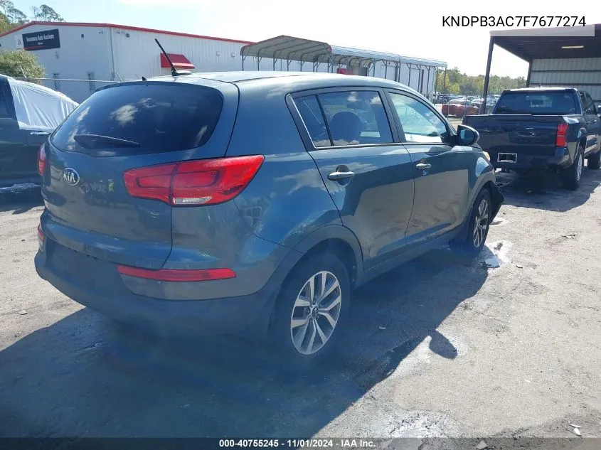 2015 Kia Sportage Lx VIN: KNDPB3AC7F7677274 Lot: 40755245